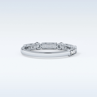 Beautiful Half Eternity Wedding Band with 0.2 CT Round Cut Moissanite