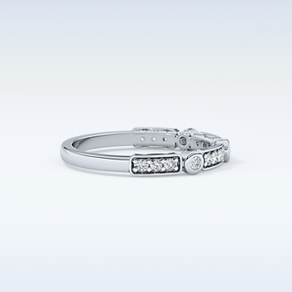 Beautiful Half Eternity Wedding Band with 0.2 CT Round Cut Moissanite