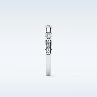 Beautiful Half Eternity Wedding Band with 0.2 CT Round Cut Moissanite