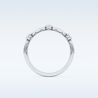 Beautiful Half Eternity Wedding Band with 0.2 CT Round Cut Moissanite