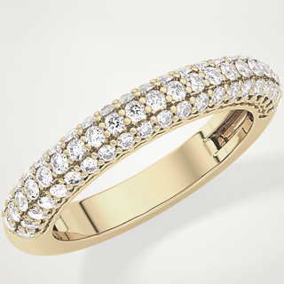 Beautiful Half Eternity Wedding Band with 0.68 CT Round Cut Moissanite 15