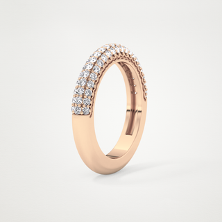 Beautiful Half Eternity Wedding Band with 0.68 CT Round Cut Moissanite 21