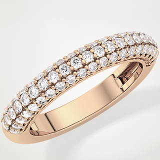 Beautiful Half Eternity Wedding Band with 0.68 CT Round Cut Moissanite 23