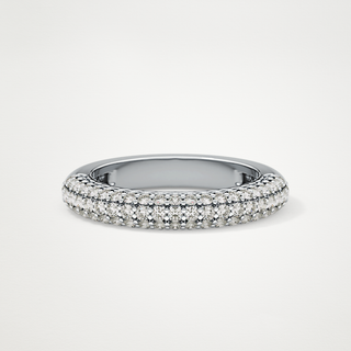 Beautiful Half Eternity Wedding Band with 0.68 CT Round Cut Moissanite 1