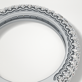 Beautiful Half Eternity Wedding Band with 0.68 CT Round Cut Moissanite 6