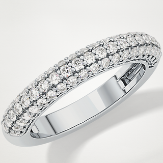 Beautiful Half Eternity Wedding Band with 0.68 CT Round Cut Moissanite 7