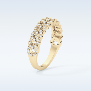 Beautiful Half Eternity Wedding Band with 0.37 CT Round Cut Moissanite