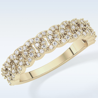 Beautiful Half Eternity Wedding Band with 0.37 CT Round Cut Moissanite