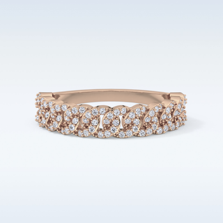 Beautiful Half Eternity Wedding Band with 0.37 CT Round Cut Moissanite