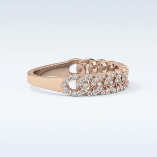 Beautiful Half Eternity Wedding Band with 0.37 CT Round Cut Moissanite