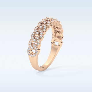 Beautiful Half Eternity Wedding Band with 0.37 CT Round Cut Moissanite