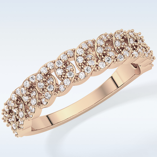 Beautiful Half Eternity Wedding Band with 0.37 CT Round Cut Moissanite
