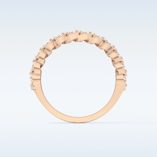 Beautiful Half Eternity Wedding Band with 0.37 CT Round Cut Moissanite
