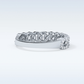 Beautiful Half Eternity Wedding Band with 0.37 CT Round Cut Moissanite