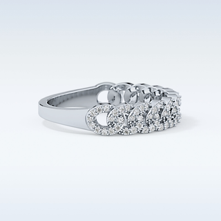 Beautiful Half Eternity Wedding Band with 0.37 CT Round Cut Moissanite