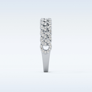 Beautiful Half Eternity Wedding Band with 0.37 CT Round Cut Moissanite