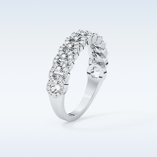 Beautiful Half Eternity Wedding Band with 0.37 CT Round Cut Moissanite