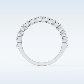 Beautiful Half Eternity Wedding Band with 0.37 CT Round Cut Moissanite
