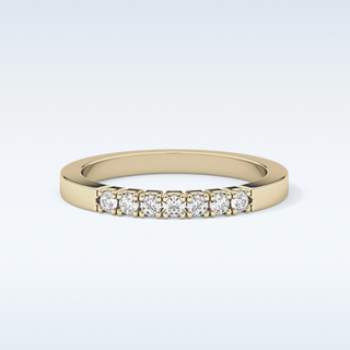 Beautiful Multi Stone Wedding Band with 0.24 CT Round Cut Moissanite