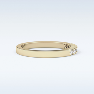 Beautiful Multi Stone Wedding Band with 0.24 CT Round Cut Moissanite
