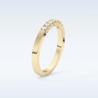 Beautiful Multi Stone Wedding Band with 0.24 CT Round Cut Moissanite