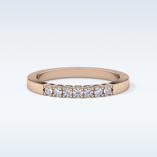Beautiful Multi Stone Wedding Band with 0.24 CT Round Cut Moissanite