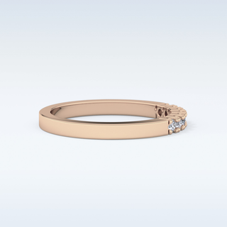 Beautiful Multi Stone Wedding Band with 0.24 CT Round Cut Moissanite