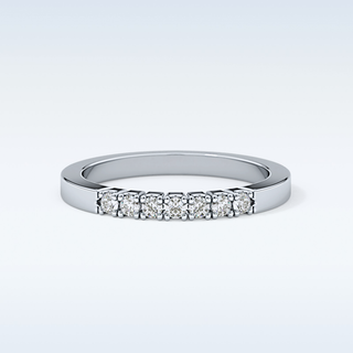 Beautiful Multi Stone Wedding Band with 0.24 CT Round Cut Moissanite