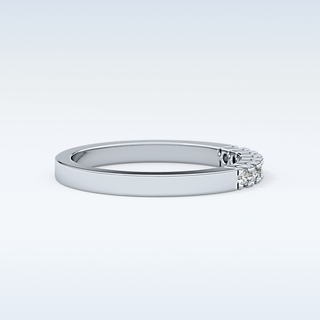 Beautiful Multi Stone Wedding Band with 0.24 CT Round Cut Moissanite
