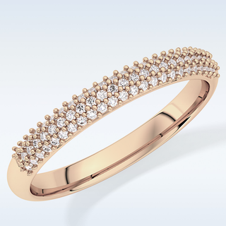 Beautiful Half Eternity Wedding Band with 0.27 CT Round Cut Moissanite