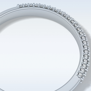 Beautiful Half Eternity Wedding Band with 0.27 CT Round Cut Moissanite