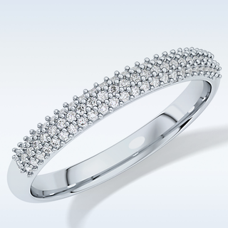 Beautiful Half Eternity Wedding Band with 0.27 CT Round Cut Moissanite
