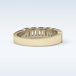 Beautiful Half Eternity Wedding Band with 0.71 CT Round & Baguette Cut Moissanite