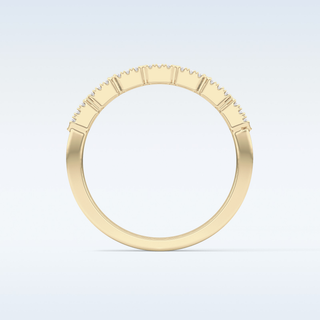Beautiful Half Eternity Wedding Band with 0.71 CT Round & Baguette Cut Moissanite