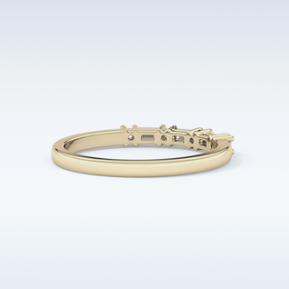 Beautiful Half Eternity Wedding Band with 0.22 CT Round & Baguette Cut Moissanite