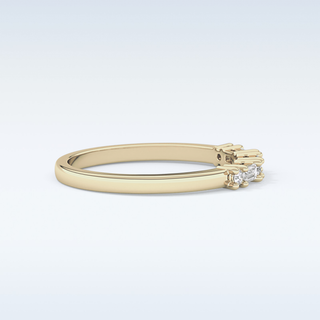 Beautiful Half Eternity Wedding Band with 0.22 CT Round & Baguette Cut Moissanite
