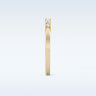 Beautiful Half Eternity Wedding Band with 0.22 CT Round & Baguette Cut Moissanite