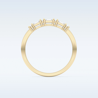 Beautiful Half Eternity Wedding Band with 0.22 CT Round & Baguette Cut Moissanite