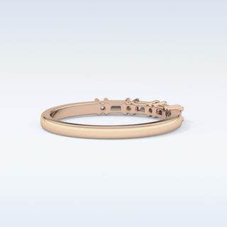Beautiful Half Eternity Wedding Band with 0.22 CT Round & Baguette Cut Moissanite
