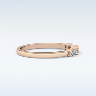 Beautiful Half Eternity Wedding Band with 0.22 CT Round & Baguette Cut Moissanite