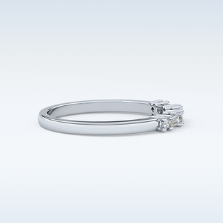 Beautiful Half Eternity Wedding Band with 0.22 CT Round & Baguette Cut Moissanite