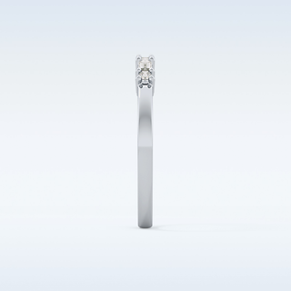Beautiful Half Eternity Wedding Band with 0.22 CT Round & Baguette Cut Moissanite