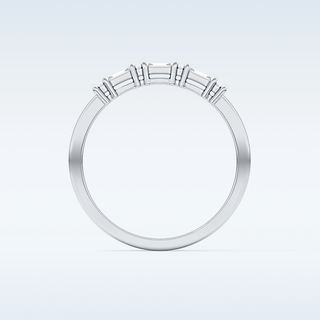 Beautiful Half Eternity Wedding Band with 0.22 CT Round & Baguette Cut Moissanite