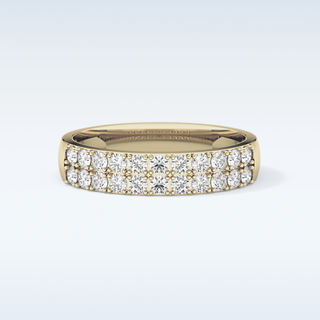 Beautiful Half Eternity Wedding Band with 0.77 CT Round Cut Moissanite