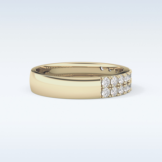 Beautiful Half Eternity Wedding Band with 0.77 CT Round Cut Moissanite