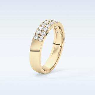 Beautiful Half Eternity Wedding Band with 0.77 CT Round Cut Moissanite