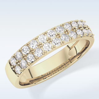 Beautiful Half Eternity Wedding Band with 0.77 CT Round Cut Moissanite