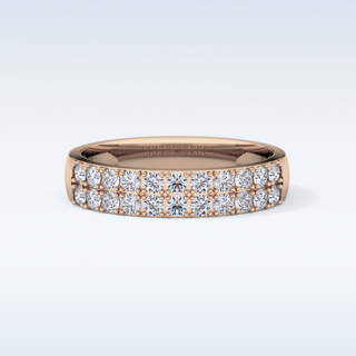 Beautiful Half Eternity Wedding Band with 0.77 CT Round Cut Moissanite