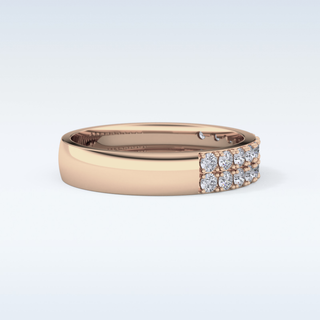 Beautiful Half Eternity Wedding Band with 0.77 CT Round Cut Moissanite