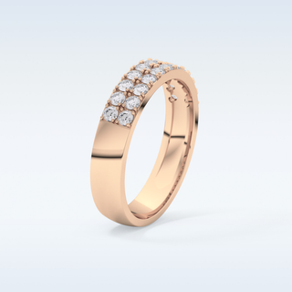 Beautiful Half Eternity Wedding Band with 0.77 CT Round Cut Moissanite